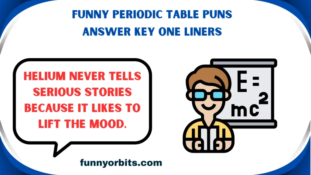 Funny Periodic Table Puns Answer Key One Liners
